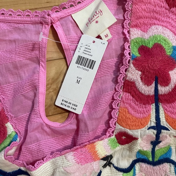 NEW Plenty by Tracy Reese Pink Babydoll Embroidered Blouse - Picture 9 of 14